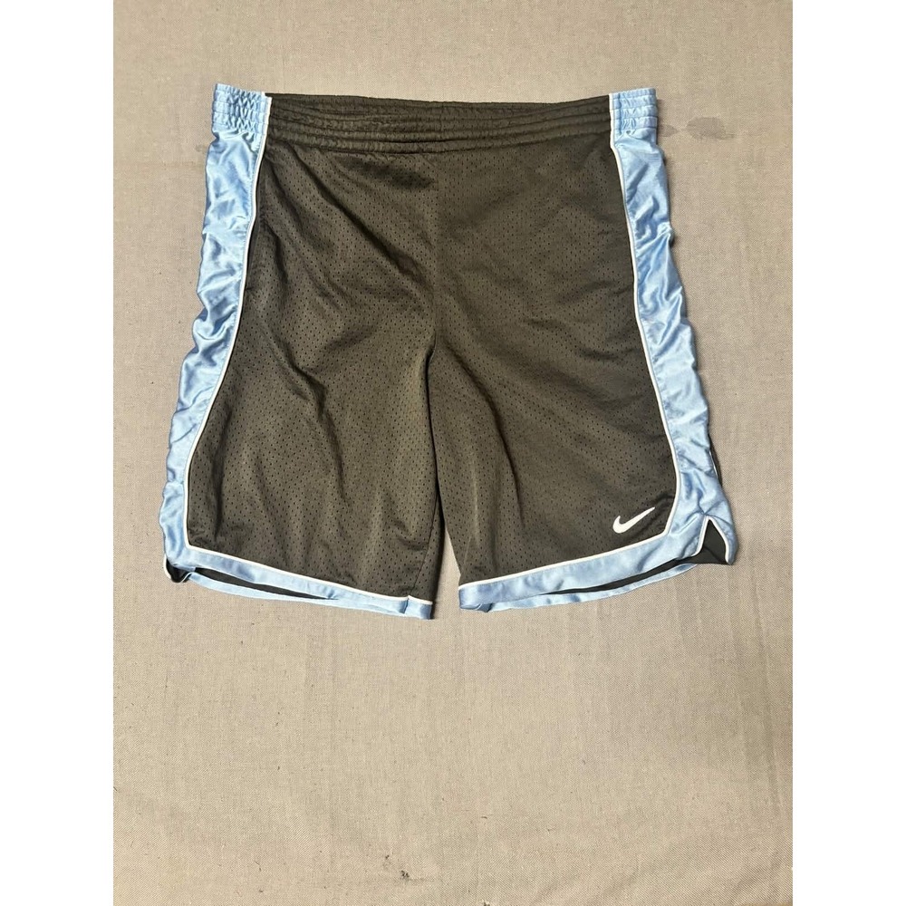 Nike Mens Athletic Mesh Shorts XL Black Blue Basketball Activewear 10in Inseam